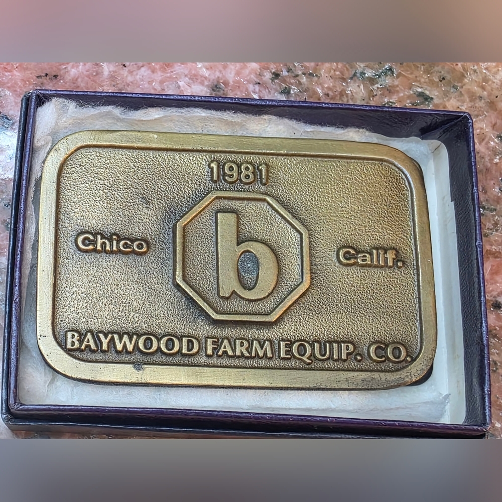 Baywood Farm Equioment. Co., Chico, CA 1981 Belt Buckle